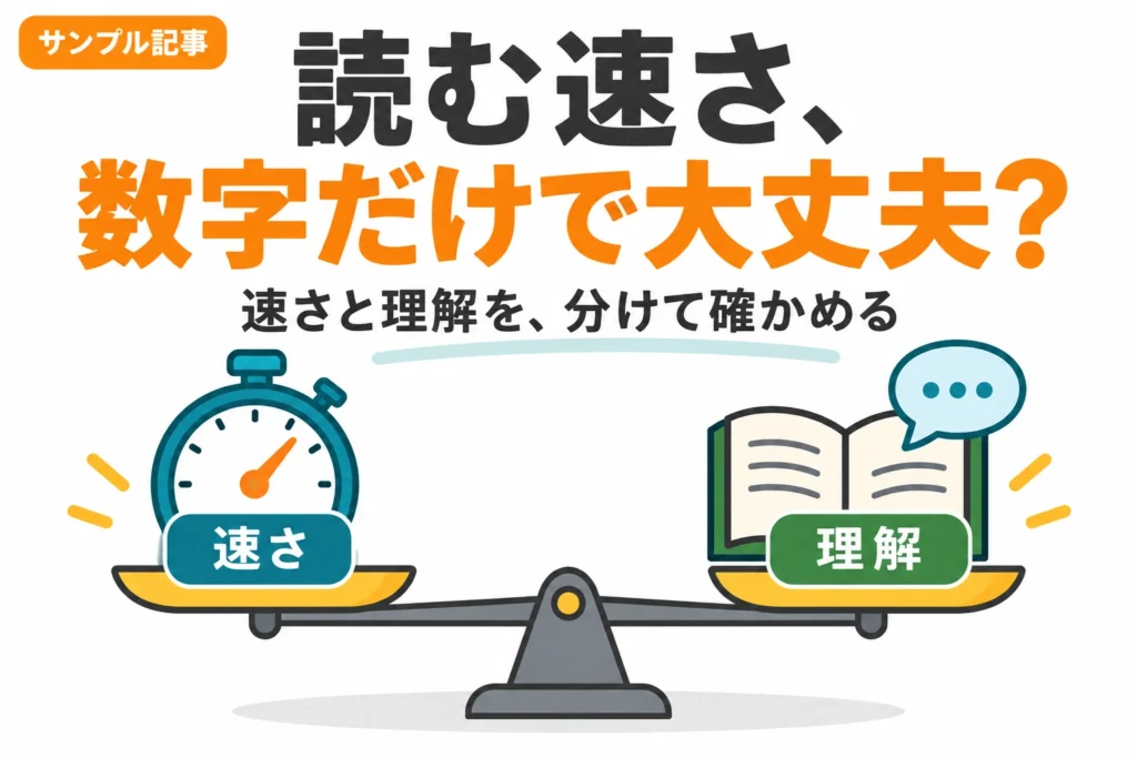 読む速さを測るとき、数字だけで判断しないために